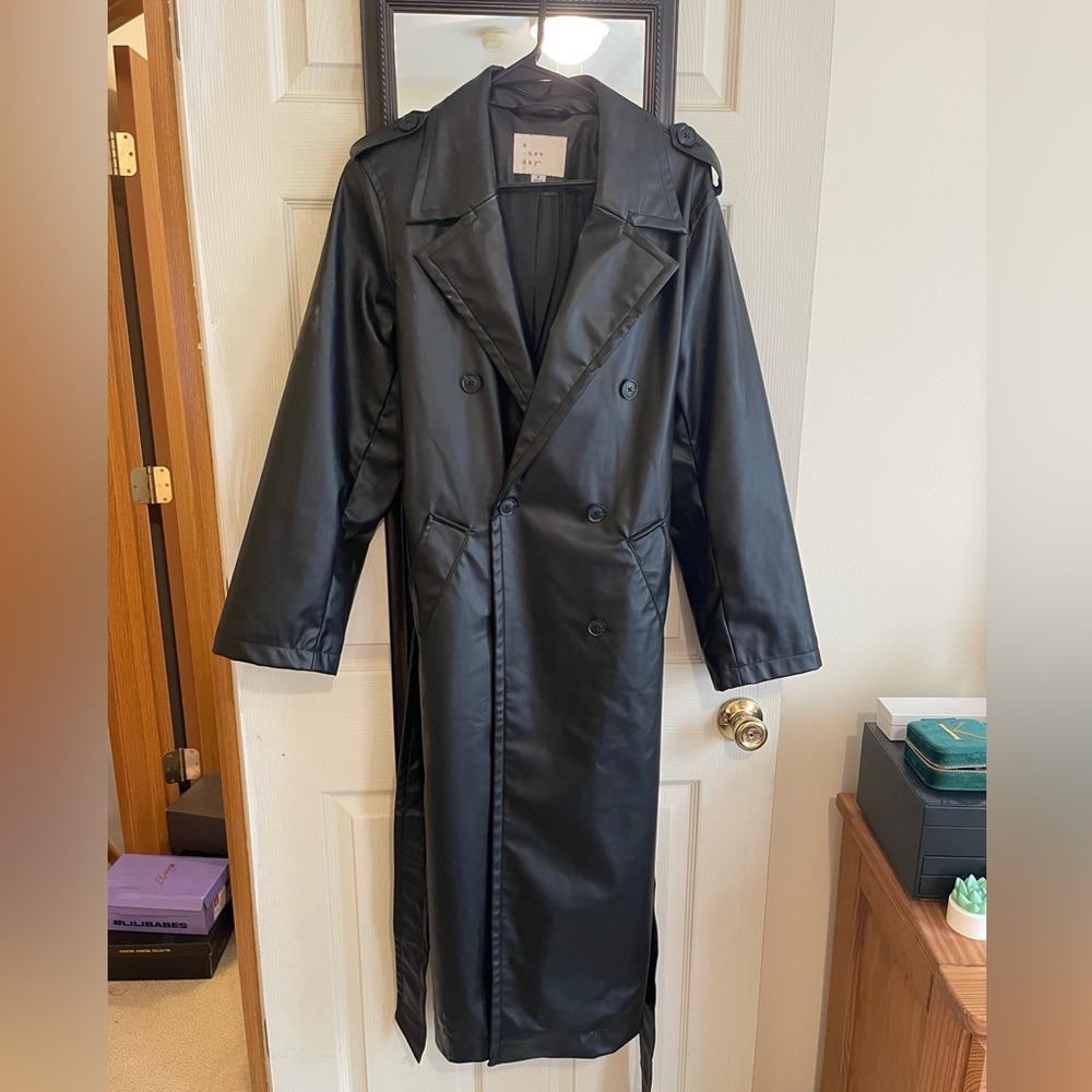 a new day Black Trench Coat